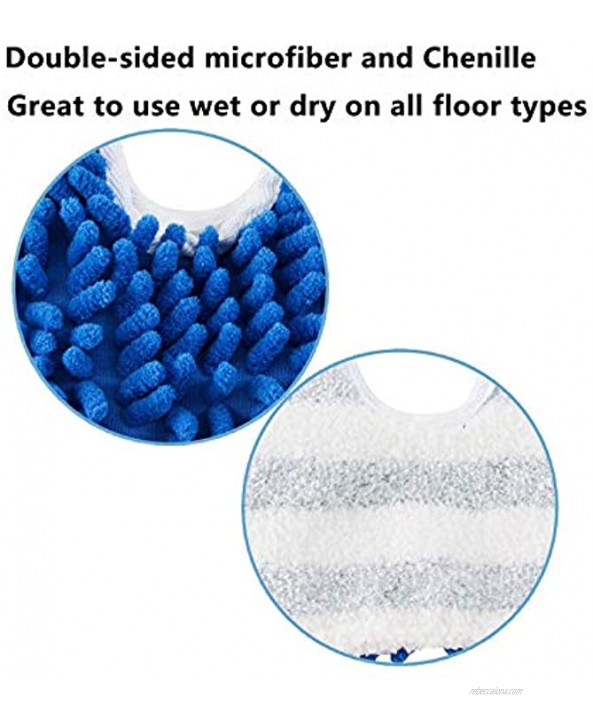 XIMOON 4 Pack Microfiber Flip Mop Refills Replacements for Dry Wet Use Machine Washable Double Sided All Surface Cleaning 4