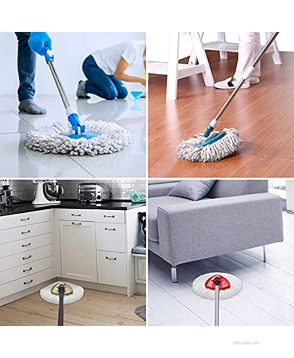 YCWF 4 Pack Mop Replacement Heads,Microfiber Spin Mop Refill,360 Rotating Easy Cleaning Mop Refills,Mops Head for Floor Cleaning White