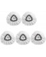 YOQXHY 5 Pack Spin Mop Replacement Heads [Triangle] EasyWring Microfiber Mop Refills for Easy Cleaning 360 Degrees Spin Mop,White