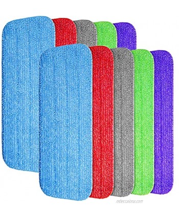 10 Pieces Microfiber Cleaning Pads Reveal Mop Pads 16 Inch Washable Cloth Mop Head Replacement Fit for Most Spray Mops and Reveal Mops 16.5 x 5.5 Inch