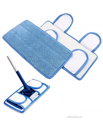 3 Pack Durable Microfiber Mop Pads Mop Replacement Heads,Reusable,Fits Both Dry Mops and Wet Jets,Machine Washable Pads