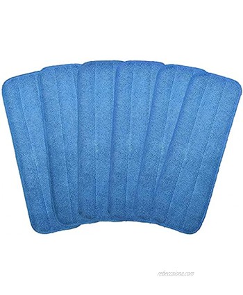 6pcs Microfiber Spray Mop Pad Replacement Heads for Wet Dry Mops Reusable Replacement Refills fit for Floor Care System Blue