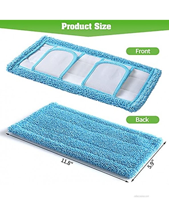 Gazeer 3 Pcs Reusable Microfiber Mop Pads Compatible with Swiffer Sweeper Mops - Washable Microfiber Mop Pad Refills- 12 Inch Floor Cleaning Mop Head Pads Work Wet and Dry
