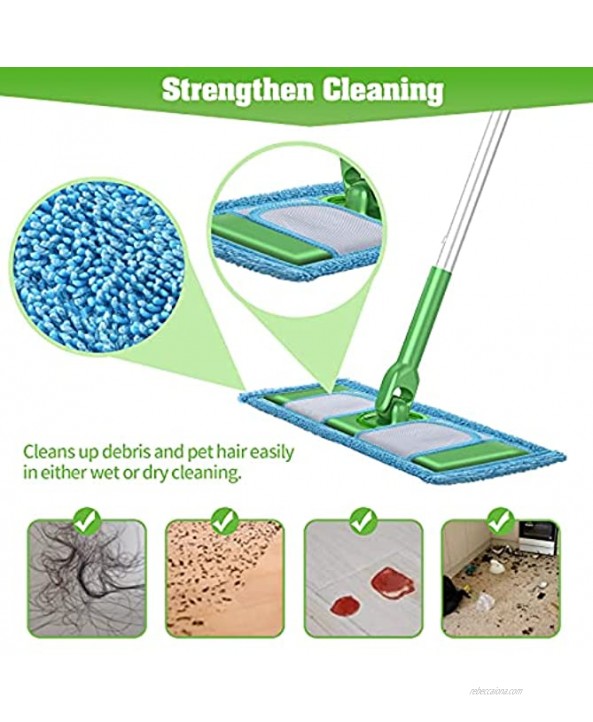 Gazeer 3 Pcs Reusable Microfiber Mop Pads Compatible with Swiffer Sweeper Mops - Washable Microfiber Mop Pad Refills- 12 Inch Floor Cleaning Mop Head Pads Work Wet and Dry