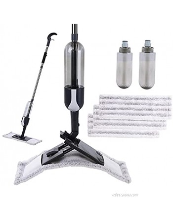 Goodtrust Microfiber Spray Mop Flip Flat Mop with 2 Large Refillable 500ML Bottles 3 Replaceable Washable Pads Wet Dry Floor Cleaning Mop