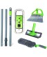 Guay Clean Home Cleaning Kit with 4 Ft Steel Pole Includes: Microfiber Mop Broom Adjustable Duster and Window Squeegee Cleaner 4 Piece Set Multi-Function Attachments Green