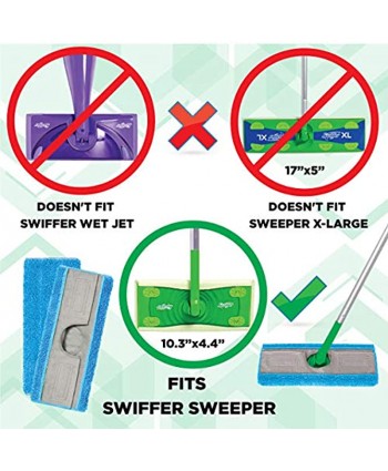 Millifiber Mop Refills Pack of 2 Washable Reusable Microfiber Mop Pads Compatible with Swiffer Sweeper. Mop Replacement Cover.