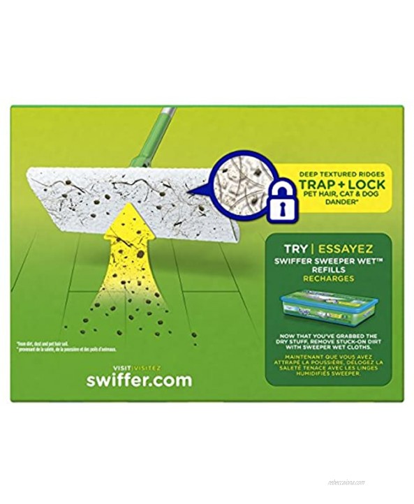 Swiffer Sweeper Dry Sweeping Cloths Traps Pet Hair 16 Unscented Refills