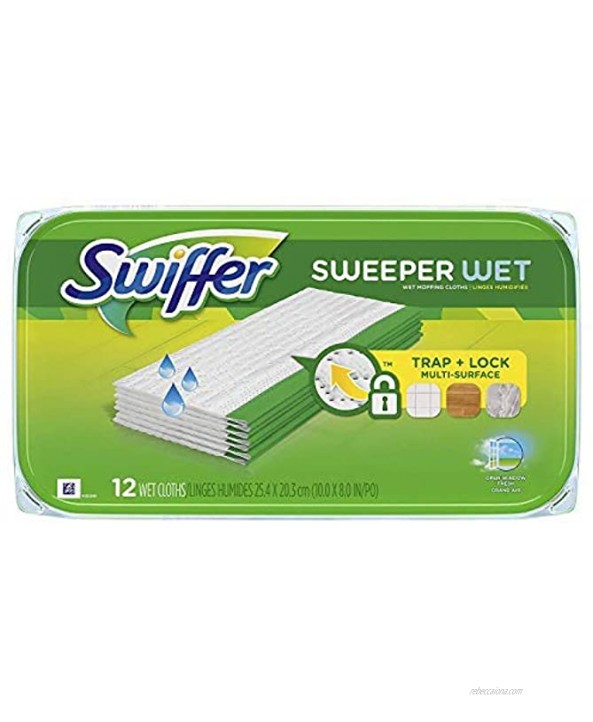 Swiffer Sweeper Wet Mopping Pad Refills for Floor Mop Open Window Fresh Scent 12 Count 1 Pack