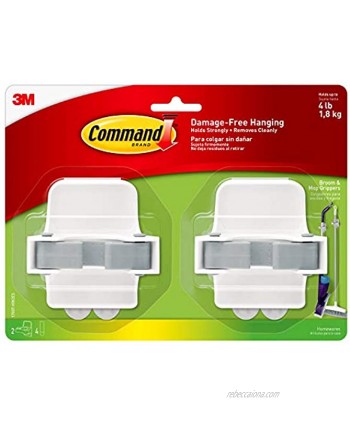Command Broom and Mop Grippers 2-Grippers 4-Strips Organize Damage-Free