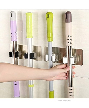 Mop and Broom Holder Wall Mount Self Adhesive|Broom mop Hanger Wall Mount|Tool with Handle Holder and Organizer 2 pcs