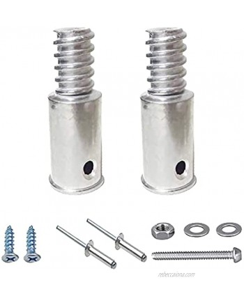 Threaded Tip Replacement Ultra Threaded Tip Repair Kit Metal Threaded Handle Tips for 3 4" .80" Wood or Metal Poles-2 PC-Aluminum