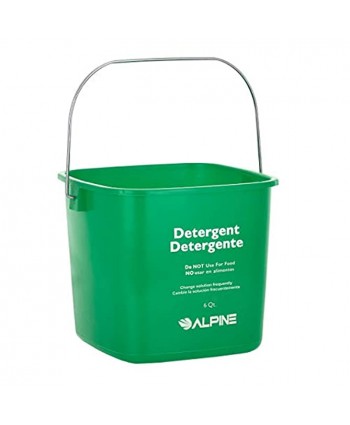 Alpine Industries Commercial Sanitizing Cleaning Pail Heavy Duty Sanitizer Bucket Cleaning Fluid Bucket Cleaning Bucket for Offices Restaurants School Bathrooms Green 6 Qt