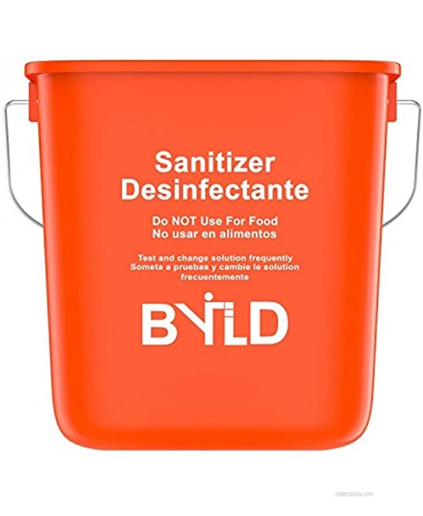 BYLD Sanitizing Cleaning Bucket 3 Quart Red Pack of 3