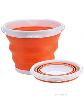 Capacity Folding Bucket Portable Bucket Fishing Bucket Carload Bucket Suitable for Outdoor Picnic etc Orange S