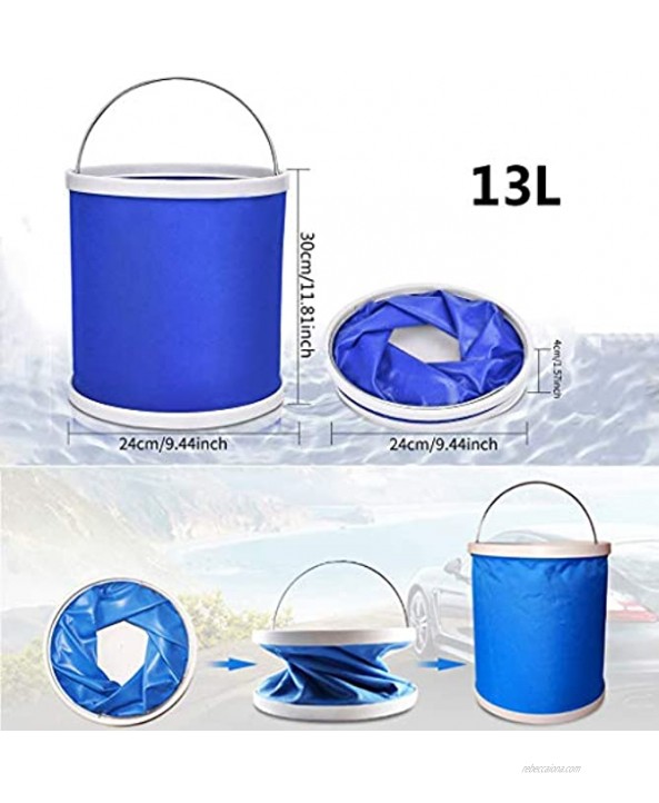 Collapsible Bucket,Portable Folding Water Container Compact Outdoor Car Washing Mop Buckets 3.4 Gallon Foot Bath Tub Basin for Camping Travelling Fishing Hiking
