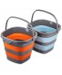 Collapsible Plastic Bucket with 2.6 Gallon 10L Each Foldable Rectangular Tub for House Cleaning Space Saving Outdoor Waterpot for Garden or Camping Portable Fishing Water Pail Blue & Orange