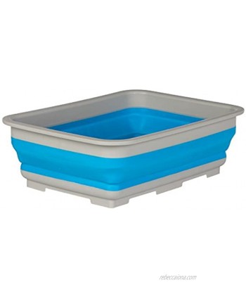 COLORBABY Collapsible Bucket Rectangular Blue Pale 37x37x12 cm Blue and White