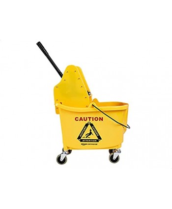 Commercial Mop Bucket and Down Press Wringer Combo 35-Quart Yellow