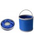 Enterest 11L Folding Bucket Multifuctional Lightweight Durable and Portable for Car Washing Fishing Enthusiasts or Other Outdoor Activities Collapsible Bucket 10.8 x 9.4 Inches Blue
