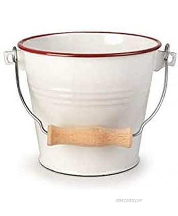 IBILI Utility Pail Bucket 1,5 l in White red Wood 14 x 14 x 20 cm