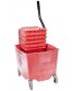 Impact 6R 2635-3R Plastic Sidepress Squeeze Wringer Bucket Combo 26-35 qt Capacity Red