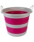 Kleeneze KL065438PNKEU Collapsible Cleaning Bucket 30 Litre Pink Grey 31.5 L x 31.5 W x 14 H cm
