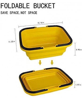 LOERCCE Collapsible Sink with Handle  Portable Outdoor Picnic Folding Basin for Hiking RV and Home Courtyard Bathtub Camping 10L Yellow