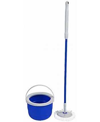 Quickie 2052228 Microfiber Compact Spin Mop & Wringing Bucket Floor Cleaning System Gray