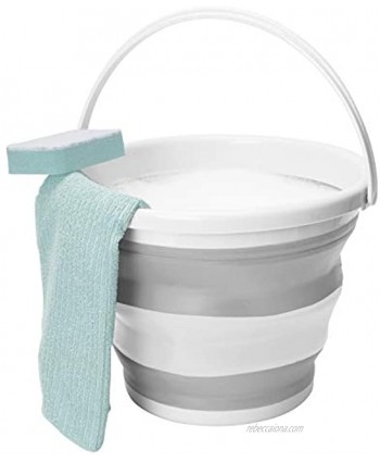 Simplify 10L Collapsible Cleaning Storage Space Saving Portable Bucket 10 Liter White