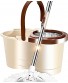 Upgraded Stainless Steel Deluxe 360 Spin Mop & Bucket Floor Cleaning System Included Easy Press Handle with 2 Microfiber Mop Heads 1pack