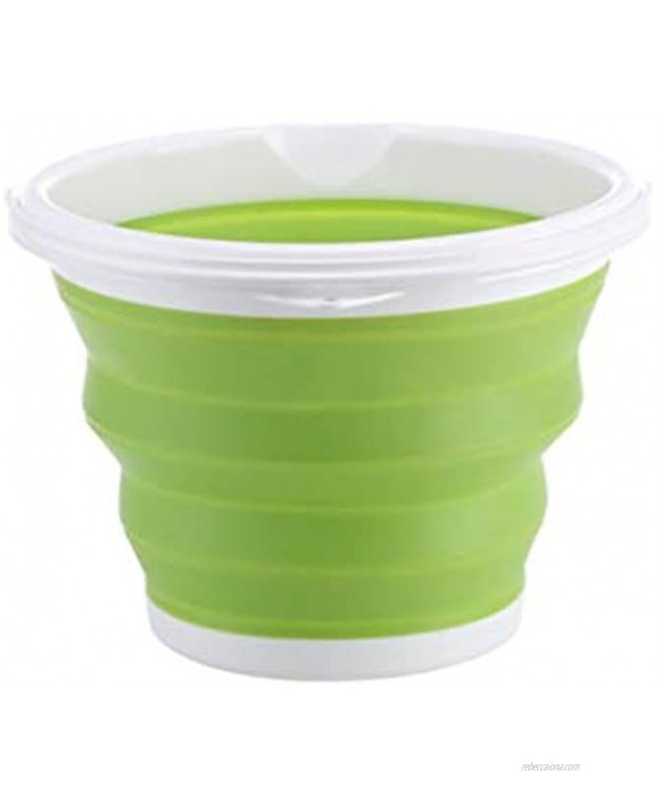 XJS Folding Bucket Portable Collapsible Bucket Water Basin Container for Hiking Camping Fishing Travelling Gardening Outdoor Use Green 1.32 Gallon 5 L