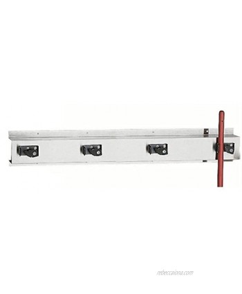 Bobrick 223x36 304 Stainless Steel Mop and Broom Holder Holds 4 Mops Satin Finish 36" Length x 5" Height