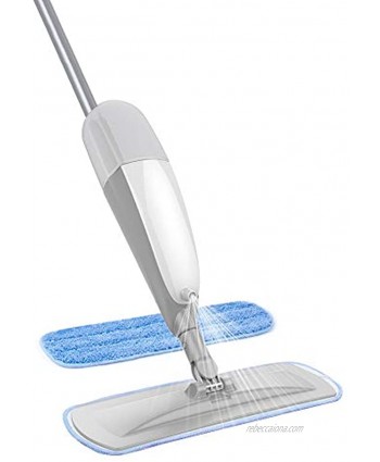 MR.SIGA Professional Spray Mop for Floor Cleaning includes a Refillable Bottle and 2 Reusable Microfiber Pads Flat Mop for Tile Hardwood Laminate White&Gray