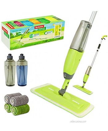 TWINRUN Microfiber Spray Mop for Floor Cleaning,Hardwood Floor Mop Kit-2 Refillable Water Bottles 650 ML 4 Washable Wet Dry Pads