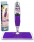 Vorfreude Floor Mop with Integrated Spray Refillable 700ml Capacity Bottle and Reusable Microfiber Pad Purple