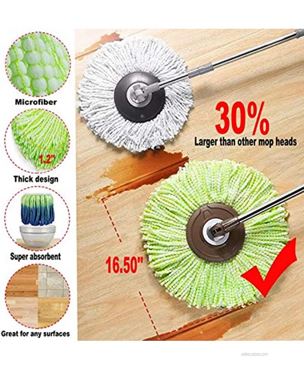 oshang EasyWring Spin Mop and Bucket Hand-Free Wringing Floor Cleaning Mop 2 Washable & Reusable Microfiber Mop Heads Included Wet or Dry Usage on Hardwood Laminate Tile Stone