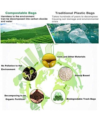 2 Gallon Compostable Trash Bags Small Biodegradable Garbage Bags 7.5 Liters Wastebasket Trash Liners for Bathroom Office Bedroom Green 100 Counts