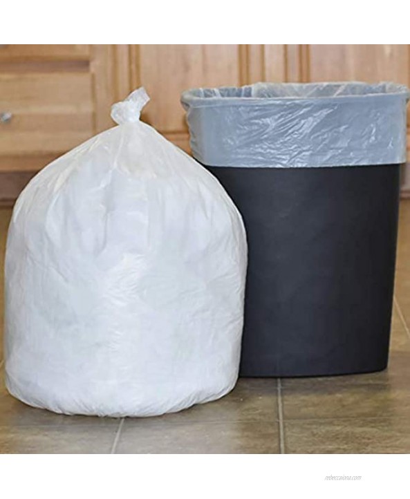 8 Gallon Medium Trash Bags White Kitchen Garbage Bags Plastic Wastebasket Trash Can Liners for Home and Office Bins 200 Count