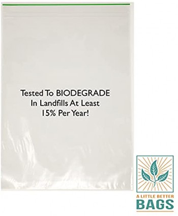 A Little Better Bags Biodegradable Ziplock Bags Gallon Freezer Bags Resealable Zero BPA Food Storage Containers Supplies for Keeping Sandwiches Frozen Food Vegetables [9x12” 100 Count]
