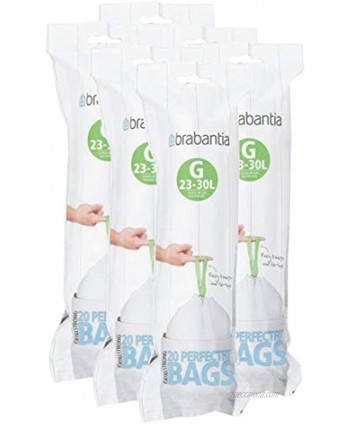 Brabantia PerfectFit G 30 Liter Bin Liners ~ 20 Ct Bags Pack of 6