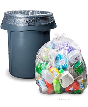 Clear Trash Bags 33 Gallon Value Pack 100 Count w Ties Large Recycling Plastic Garbage Bags 30 Gallon 32 Gallon 33 Gallon Trash Can Liners