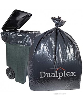 Dualplex 45 48 Gallon Black Trash Bags for Toter 1.5 Mil Garbage Bag 50 Bags Per Case 46" X 54"