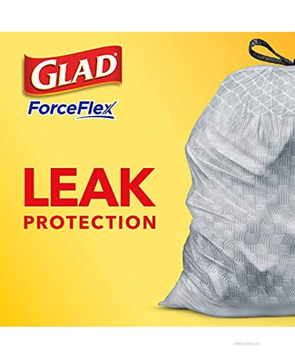 Glad ForceFlex Tall Kitchen Drawstring Trash Bags 13 Gallon Grey Trash Bag Unscented 80 Count Package May Vary