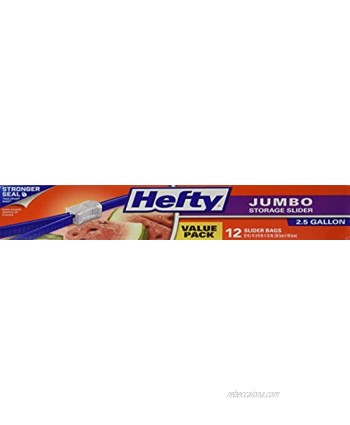 Hefty One Zip 2.5 Gallon Jumbo Bags 12 Count Boxes Pack of 3 36 Bags Total