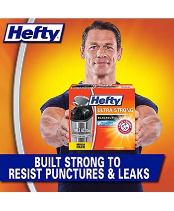 Hefty Ultra Strong Tall Kitchen Trash Bags Blackout Clean Burst 13 Gallon 80 Count