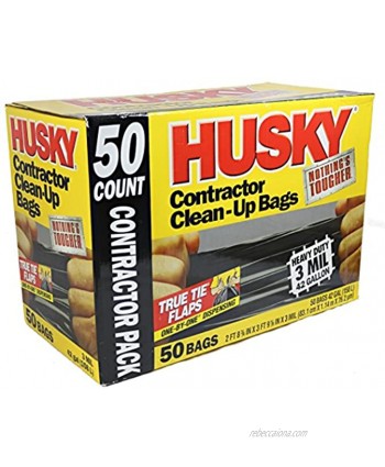 Husky 42 Gallon Contractor Clean-Up 3-Mil Trash Bags 50-Count