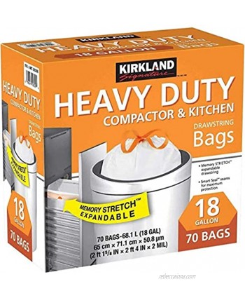 KIRKLAND SIGNATURE Compactor Kitchen Trash Bag with Gripping Drawstring Secure Full Size