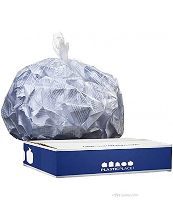"Plasticplace 4 Gallon Trash Bags │ 6 Microns │ Clear Garbage Can High Density Liners │ 17"" x 18"" 2000 Count" W4HDC