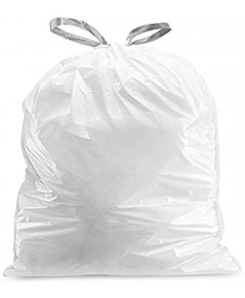 Plasticplace 5 Gallon Trash Bags │ 0.9 Mil │ White Drawstring Garbage Liners for Bucket │ 19" X 25" 100 Count